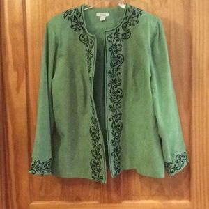Dress Barn Green Suede-feel Blazer/Jacket 18/20